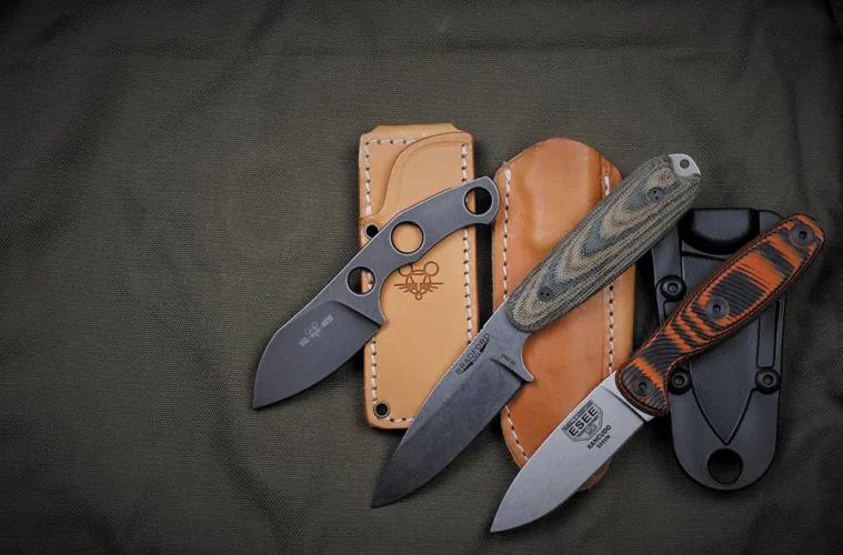 Short Blade Everyday Carry Knife With Cross Draw Sheath
